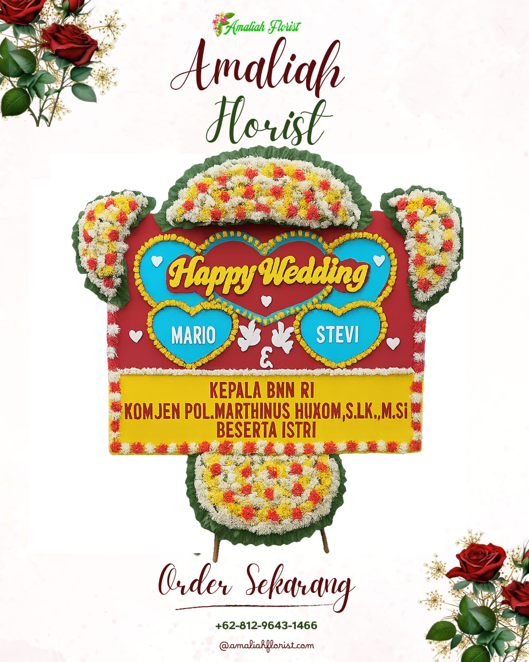 Papan Bunga Pernikahan Girimulyo